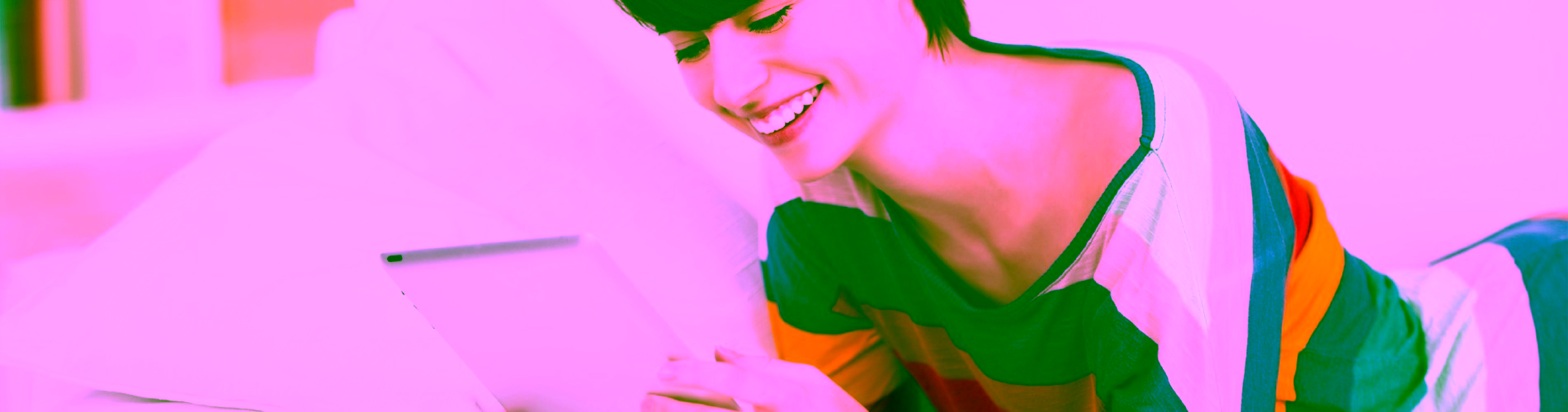 Woman with an E-reader